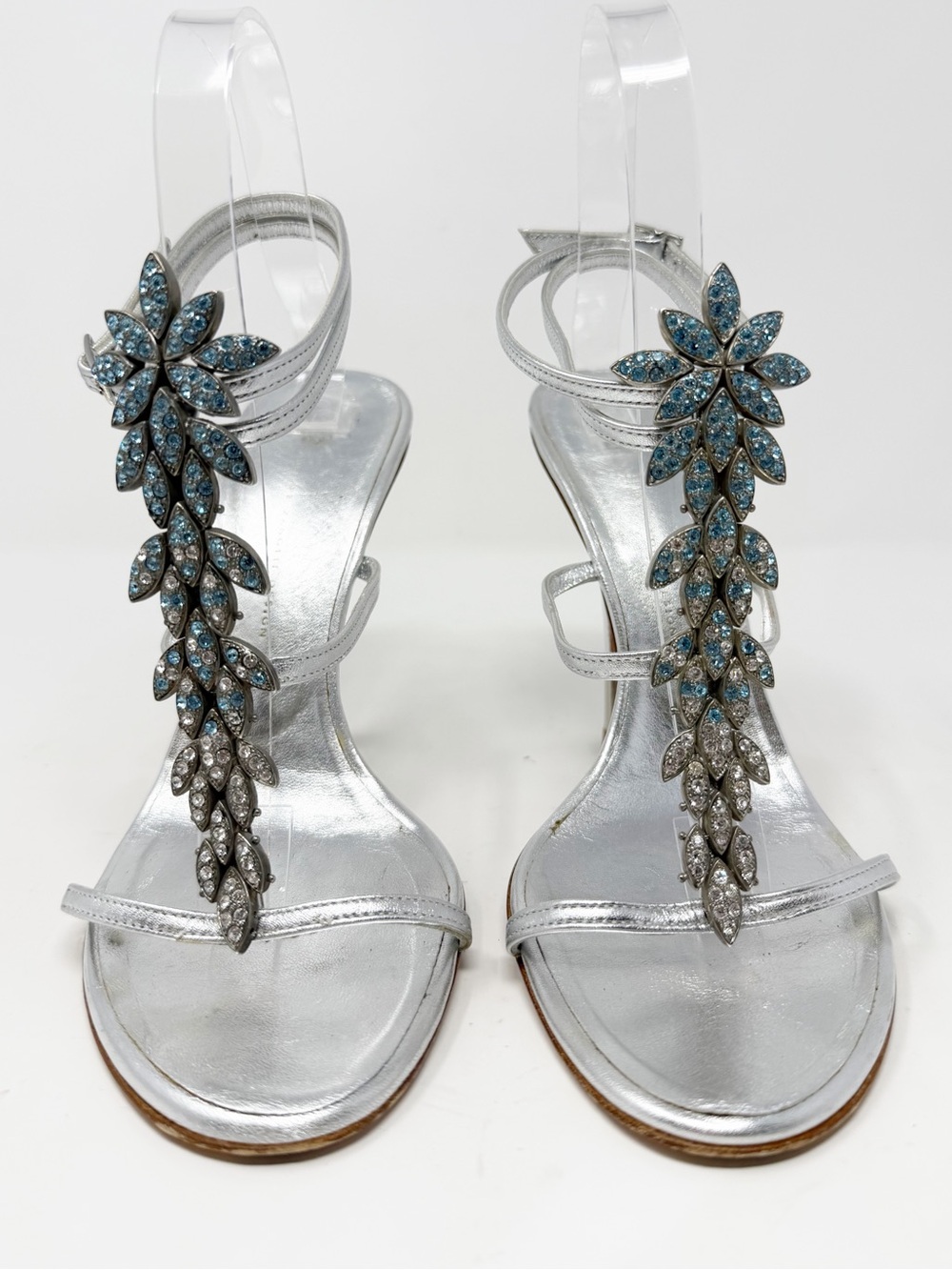 Giuseppe Zanotti Crystal Embellished Strappy Sandal Heels Womens Size EU 38 - Picture 2 of 9